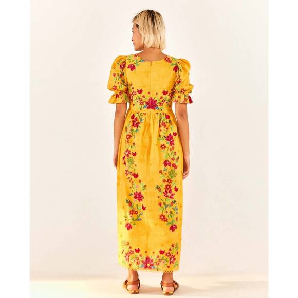 NEW FARM RIO flower dream puff sleeve maxi dress in summer dream - Picture 4 of 5